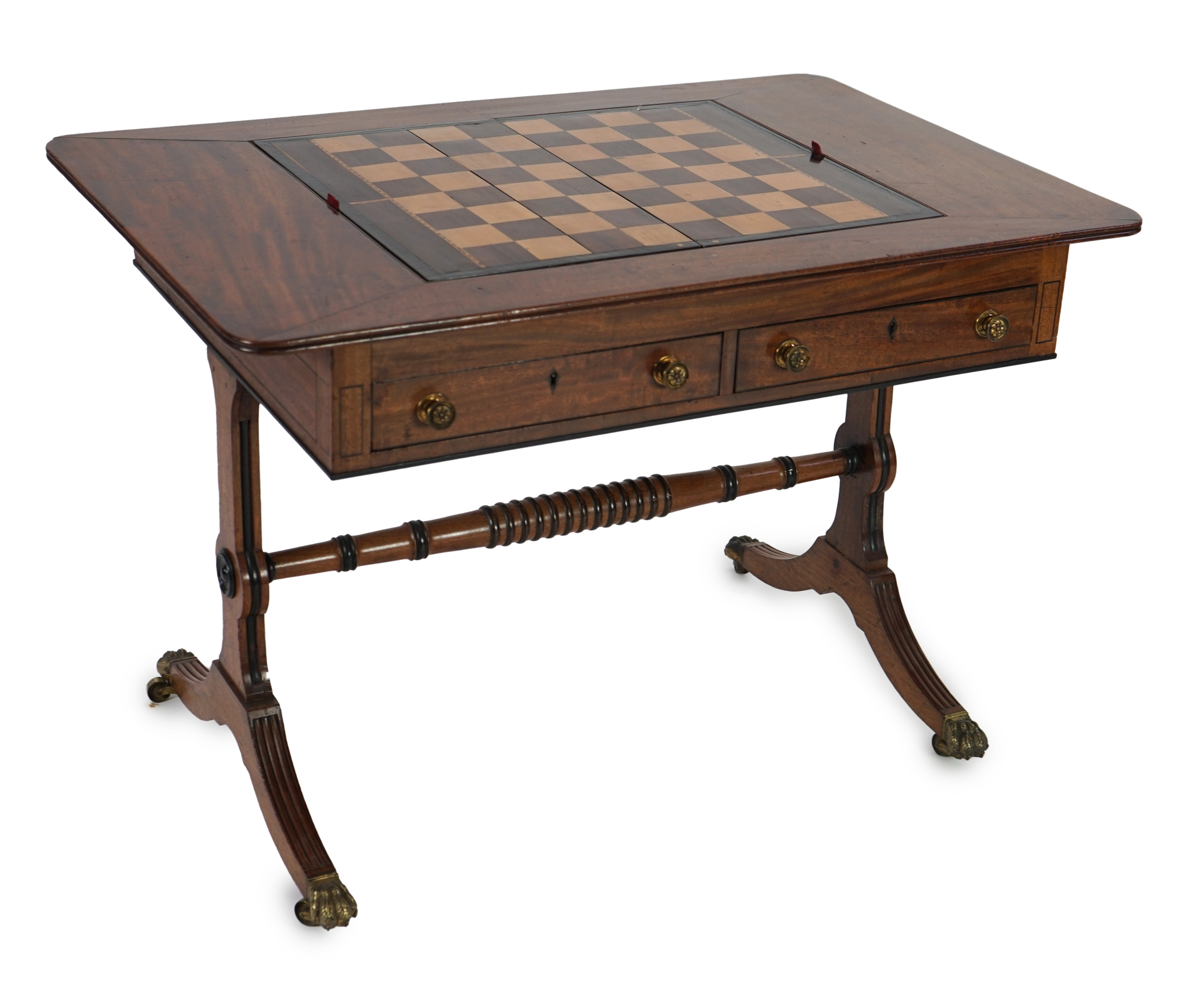 A Regency mahogany games table